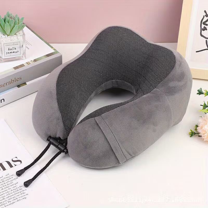 Memory Foam Travel Neck Pillow - Cervical Support Pillow for Airplane, Car & Sleeping