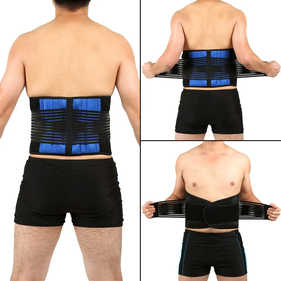 Lumbar Support Belt for Lower Back Pain - Double Pull Adjustable Back Brace for Men & Women